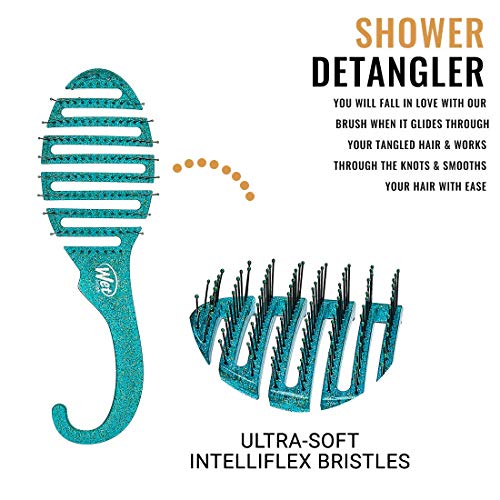 image for Wet Brush Hair Brush Shower Detangler - Green Glitter - Exclusive Ultr
