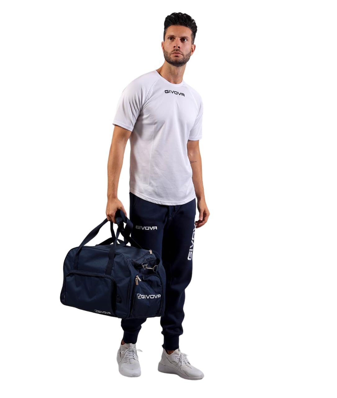 10 Borse Palestra B022 per Givova Sport Calcio Calcetto Relax Tempo Libero Free Time Zaino Zainetto Fitness Allenamento Portascarpe Borsa Bags Borsone Football (Blu, H 35 x L 52 x P 25 cm)