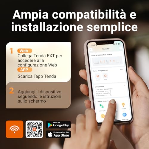 Ripetitore WiFi 6 A23, Amplificatore Dual Band AX1500, WiFi Extender, Access Point, Porta Gigabit Ethernet, Compatibile con Tutti i Box Internet, Facile Installazione - Powerline - Immagine 4