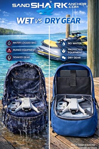 Mochila impermeable SandShark 25L – Mochila sumergible IP67 con cremallera hermética, carcasa TPU, funda para laptop – Bolsa seca impermeable para bote, playa, natación, viaje y deportes acuáticos miniatura 6