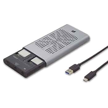RATOC RS-ECM2-U32C M.2 SSD 2台用 クローン機能搭載 USB3.2 Gen2x2 M.2 SSDケース（クローン機能搭載・NVMe 2台用