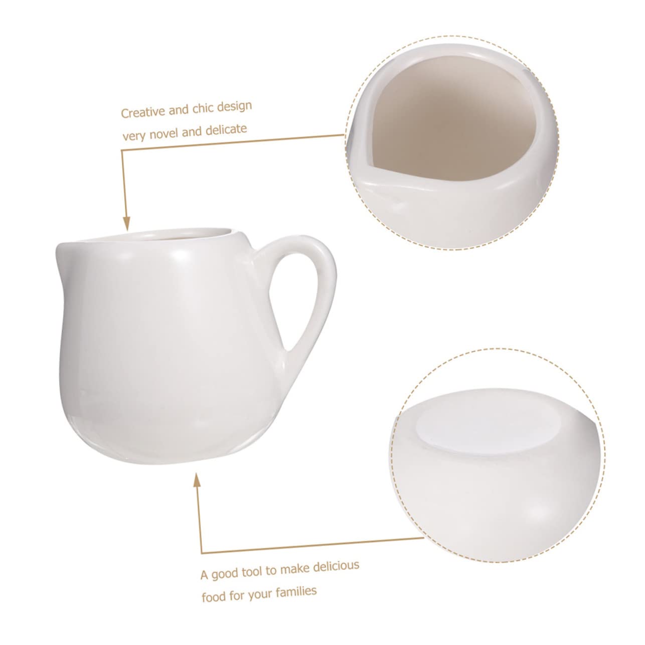 Sosoport Set 6 Pezzi Brocche da Salsa in Ceramica Bianca Manico Confortevole Design Semplice ed Elegante per Tavola da Pranzo e Regali per Nuove Case
