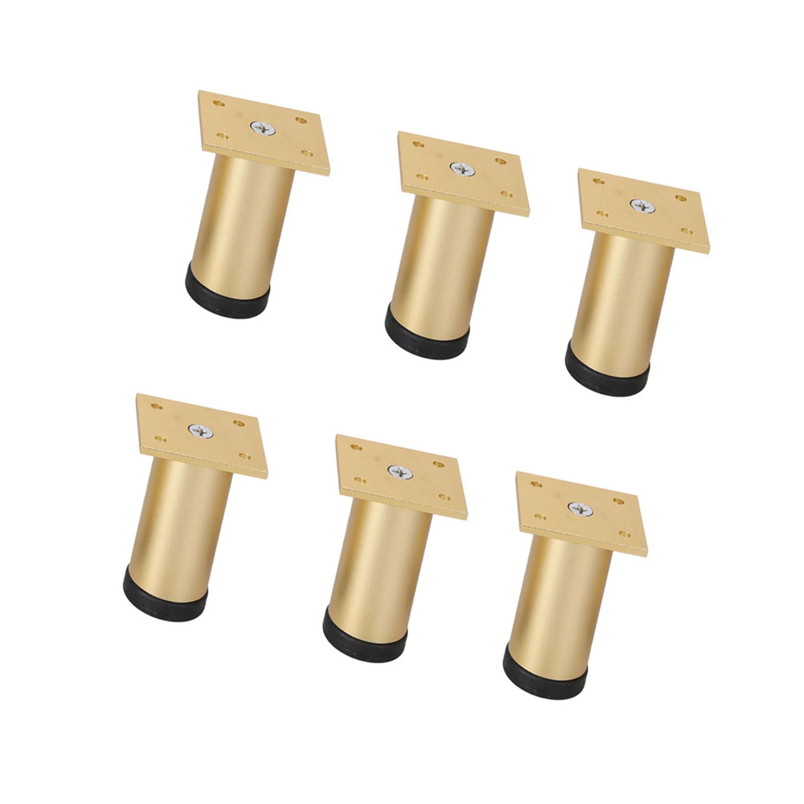 Shyyoulqe Gold 6Pcs Adjustable Bed Risers With Antislip Base Load-Bearing Replacement Leg Furniture Leg Extenders For Beds And Tables Furnitures Leveling Feet
