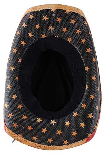 Enimay Western Outback Cowboy Hat Men's Women's Style Straw Felt Canvas (USA Eagle Band)