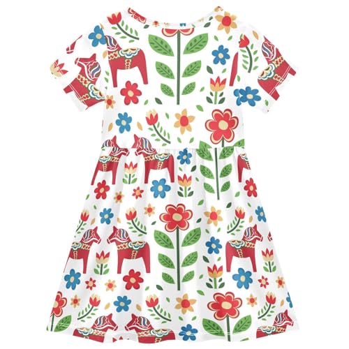 Aflyko Fun Cool Girls' Short Sleeve Dress Toddler Everyday Dresses2