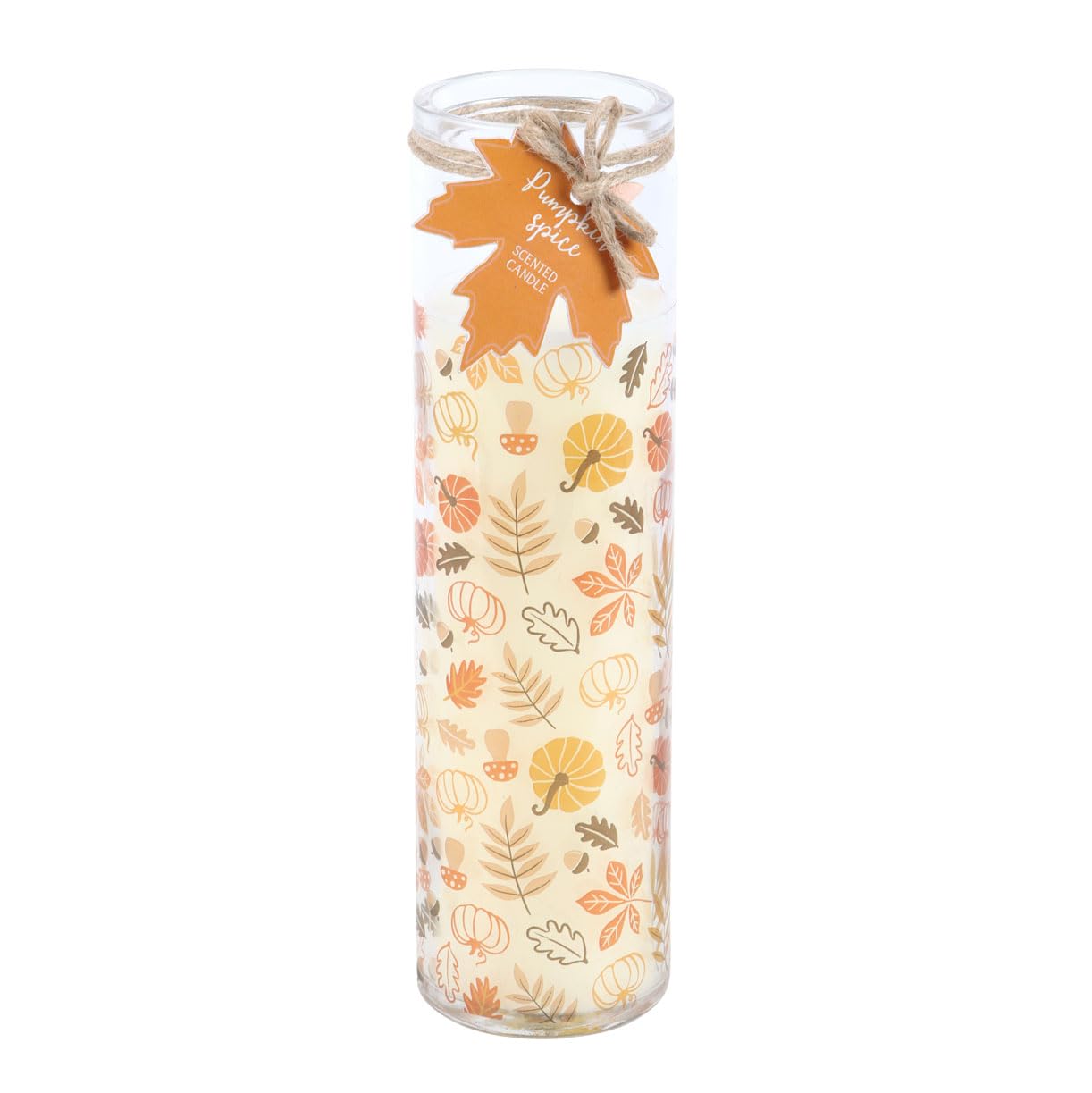 Something Different Wholesale Silver Autumn Leaves Pumpkin Spice Tube Candle - Warm Harvest Scent, Long-Lasting Fragrance, Hand-Poured For Fall Ambiance, 8 Oz