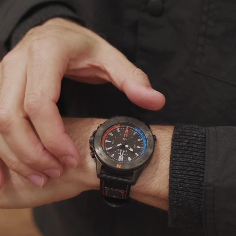 Timex Męski analogowy zegarek kwarcowy Expedition North® Tide-Temp-Compass, czarny/czarny, Pasek