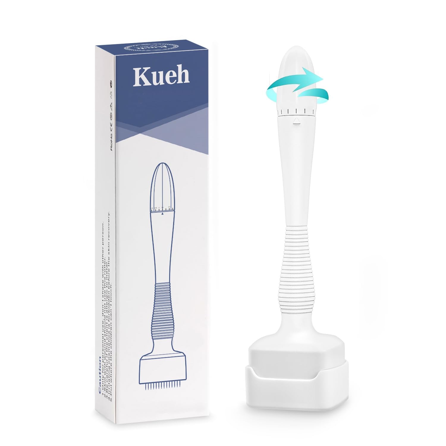 Kueh Original Derma Microneedling Beauty Tool - Professional Adjustable Amazing Beauty Skin Pen for Women Men - Derma Roller Alternative (White-2)