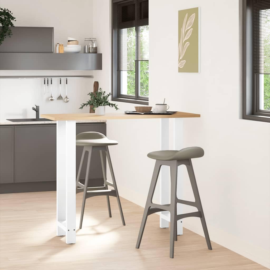 Juego de 2 patas de mesa de bar, color blanco, 40 x 110 – 111 cm, patas de mesa de acero pulverizado, estructura estable para mesas altas y mesas de bar, incluye material de montaje