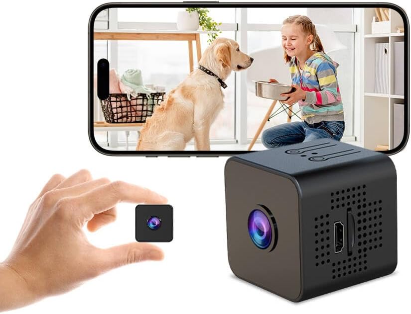 Hidden Camera 1080P HD WIFI Camera Spy Camera with Night Vision, Motion Detection Alerts, SD/Cloud Storage, Phone App Control & Real-Time Alerts, Indoor Security Camera for Home/Office/Baby Monitoring Black