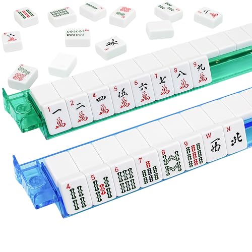 Premium Mahjong Tile Set con 166 fichas y accesorios miniatura 3
