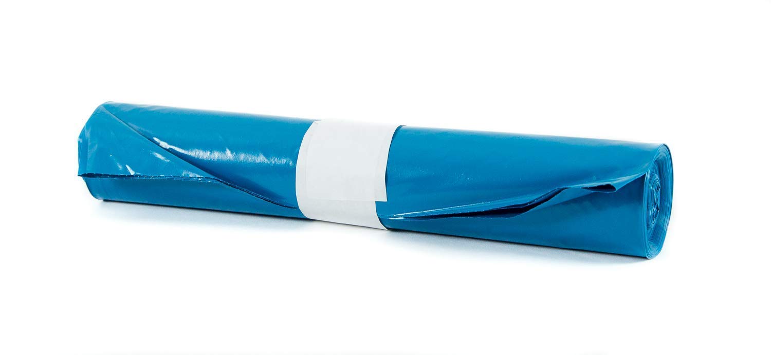 Hygiene VOS 250 sacchi per la spazzatura robusti, extra forti, 70 cm di larghezza e 110 cm di lunghezza, 10 rotoli per ogni blu, capacità di 120 l, realizzati in Reyclingfoli ecologici