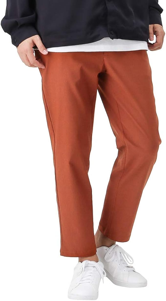 Amazon テーパードパンツ アンクルパンツ メンズ アンクルテーパードパンツ アンクル丈 ストレッチ 358 3540 ブラウン Xl ロングパンツ 通販