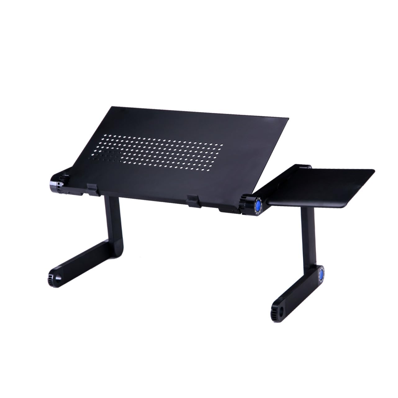 Uonlytech Support Laptop Réglable Portable avec Bureau Pliant Et Tapis De Souris Latéral Bureau Noir pour Ordinateur Portable