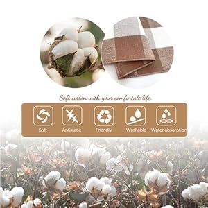 KOZYFLY Buffalo Plaid Area Rugs 275×43 Inches Coffee and White Checkered Rug Washable Front Door Mat Hand Woven Cotton Outdoor Rug Small Rug for Front Porch Kitchen Entryway Patio Bathroom