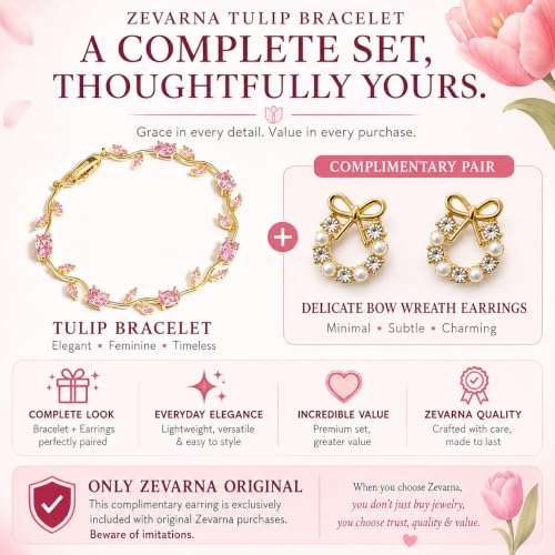 Image of Trending Tulip Bracelet for Women Stylish | Silver and Gold Toned Crystal Floral Tulip Bracelet for Girls & Women | Rapunzel Inspired | Romantic Gift Jewellery