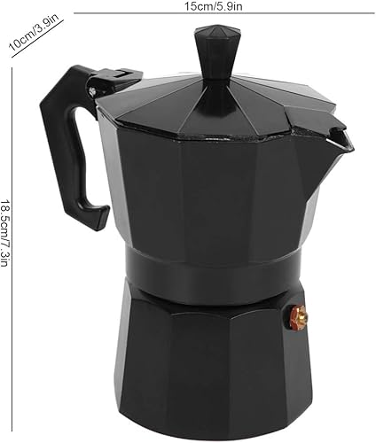 Miniatura 5 de Máquina de café expreso para estufa, cafetera clásica para estufa de café de 6 tazas, cafetera de aluminio para oficina, uso doméstico, máquina de