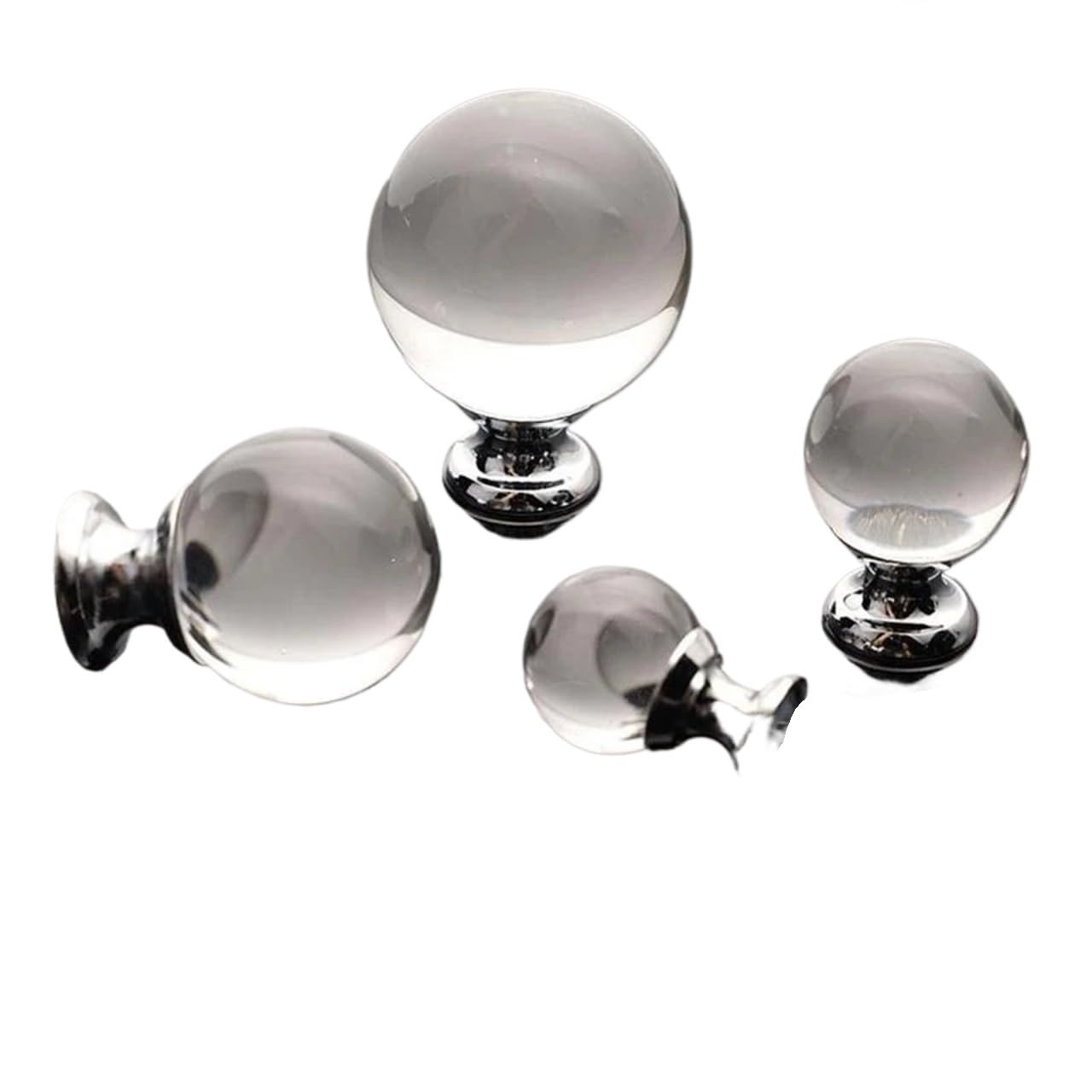 MWAHJU 6pcs Crystal Glass Ball Cabinet Drawer Pull Knobs for Cupboard