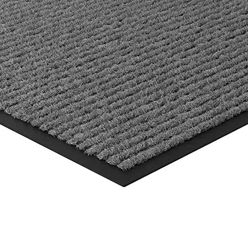 Krollen Industrial Needle Rib 4' x 6' Gray Indoor Entrance Non-Slip Mat - 3/8