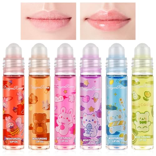 AOOWU Lip Gloss, 6 Pcs Lucidalabbra Trasparente Balsamo Idratante a Lunga Durata, Gloss Labbra Olio Labbra per Labbra Secche e Screpolate, Idratante Lucidalabbra Lip Oil Set(C)