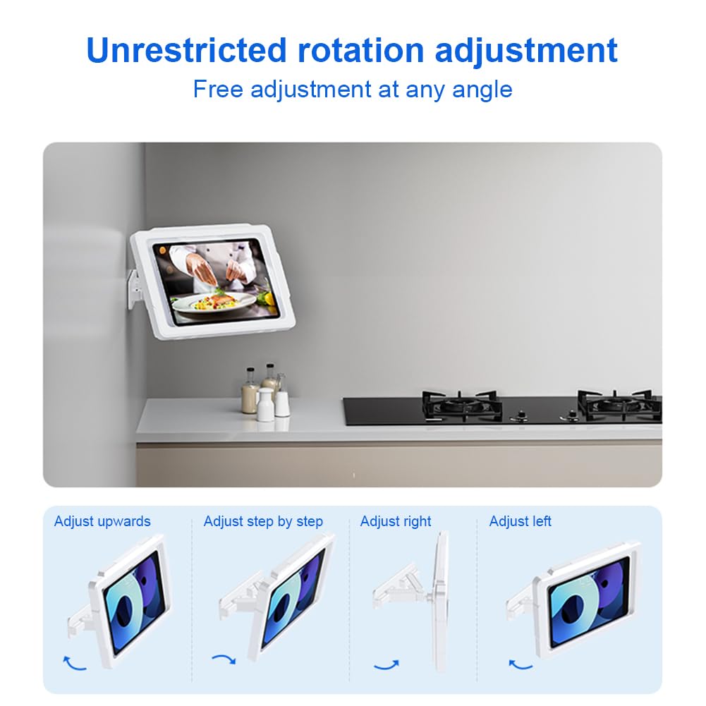 HOTUT Soporte para Tablet de Ducha, Soporte para teléfono de Ducha, Impermeable, rotación de 360°, antivaho, Alta sensibilidad, Pantalla táctil HD, Soporte Pared, se Adapta a Todos los Dispositivos