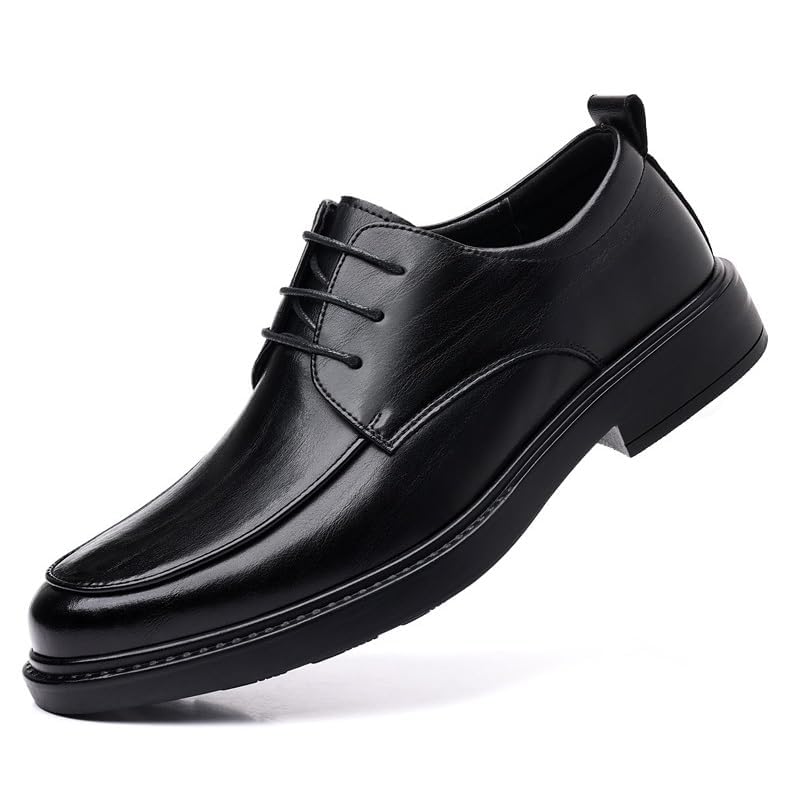 Men Fashion Classic Dress Shoes Business Office Pointed Toe Summer Lace Up Platform Non-Slip Softsole Oxford Shoes