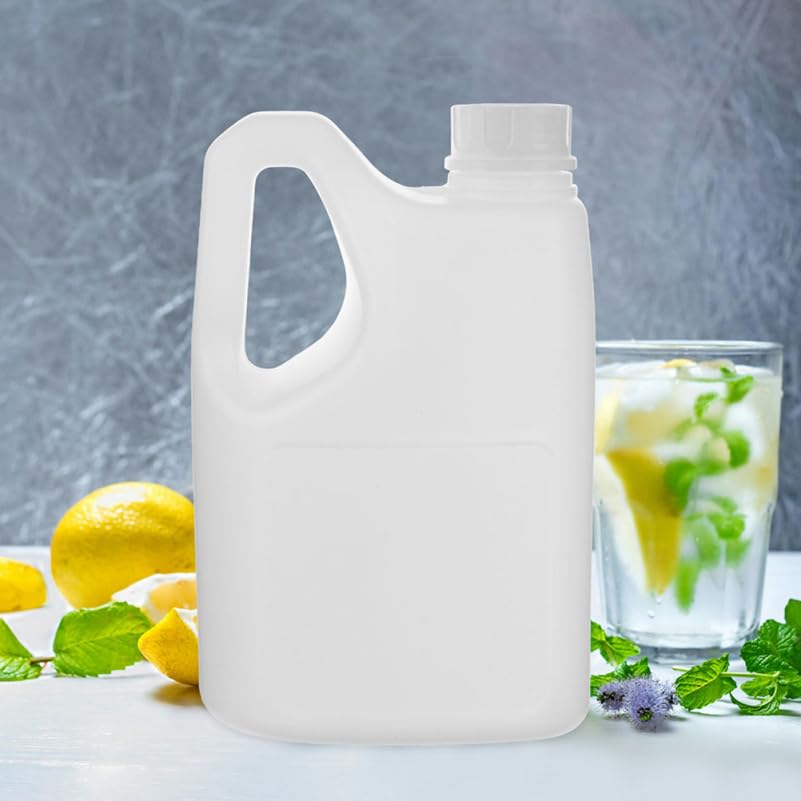 BESTYASH Pichet de Stockage de Jus 2L avec Poignée Bouteilles Vides en Plastique Récipient Polyvalent pour Miel Sirop Jus Usage Domestique et Commercial Lot de 2