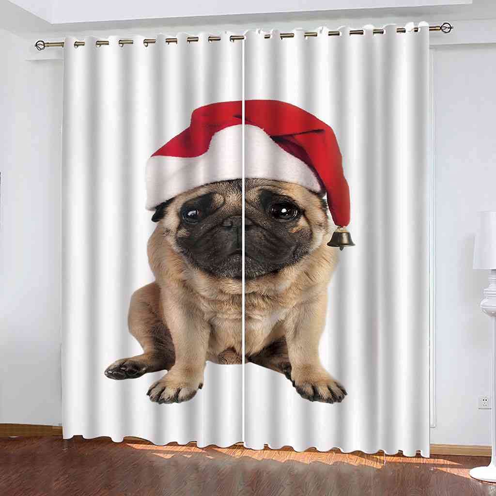 Rideaux occultants d'enfant 3D chiot 264x242 cm thermique et phonique