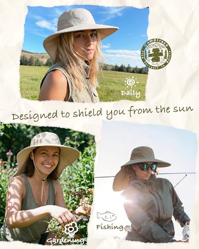 Sun Hats for Women Men UPF 50+ UV Protection Wide Brim Hiking Fishing Hat with Neck Flap - Image 6