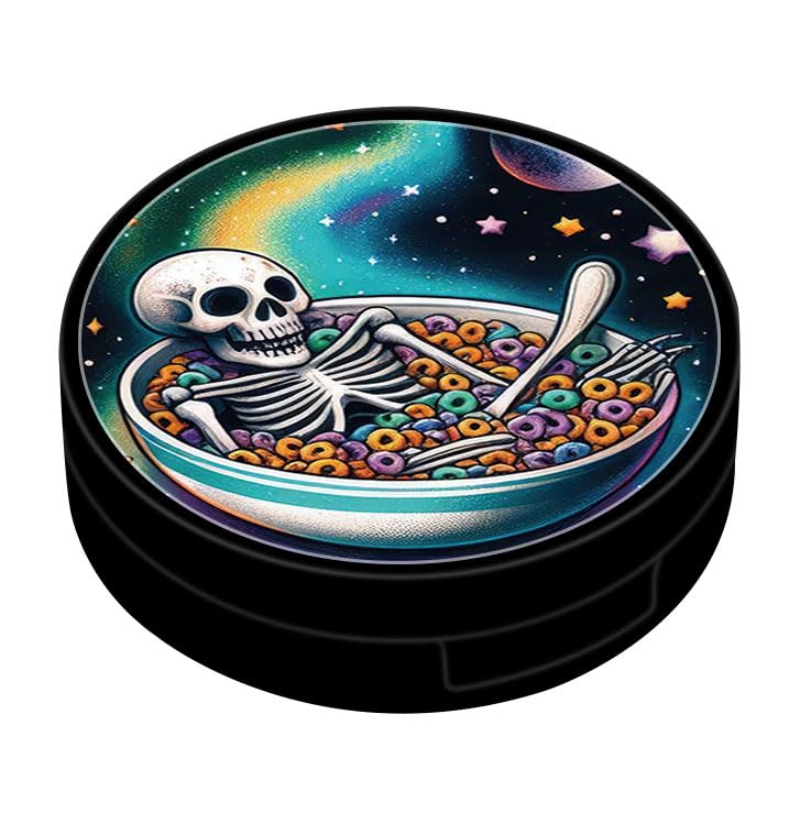 RETUIOS Watercolor skull Contact Case Personalized Contact Box Travel Kit Portable Customized Contact Case with Mirror Tweezers Remover Tool Solution Bottle, Small, Black