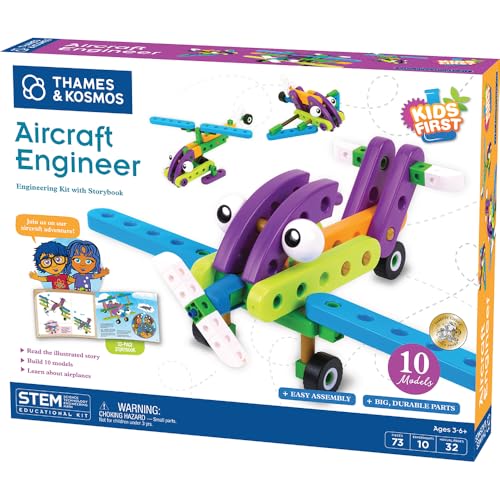 Thames & Kosmos Kids First Aircraft Engineer | STEM | 32 Page Full-Color Illustrated Storybook | Ages 3+ | Preschoolers & Kindergartners | Develop Fine Motor Skills | Parents' Choice Gold Award