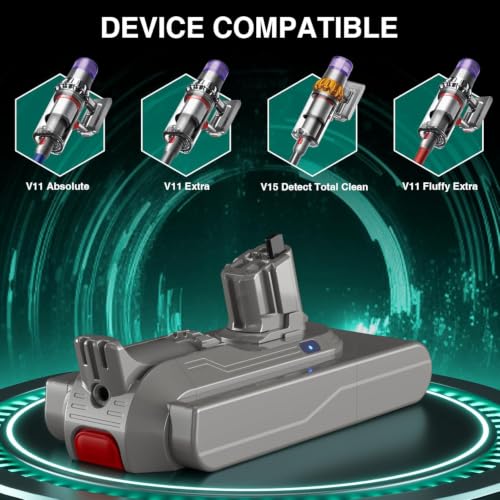 Image of EGR 9000mAh V11 /V15 Battery Replacement Compatible with Dyson Click-in Installation for Extra /Absolute /Animal /Torque /Drive /Outsize /V11 /V15 /SV15 /SV22 /970425-01 Vacuum (Not for Screw-in Models)