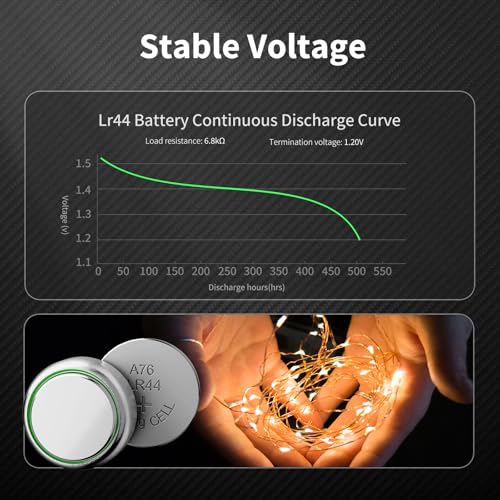 LR44 Batteries 60 Pack, AG13 L1154F 357 303 SR44 A76 Premium Alkaline 1.5V Button Coin Cell Battery3