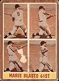 1962 Topps # 313 Blasts 61st HR Roger Maris New York Yankees (Baseball Card) FAIR Yankees