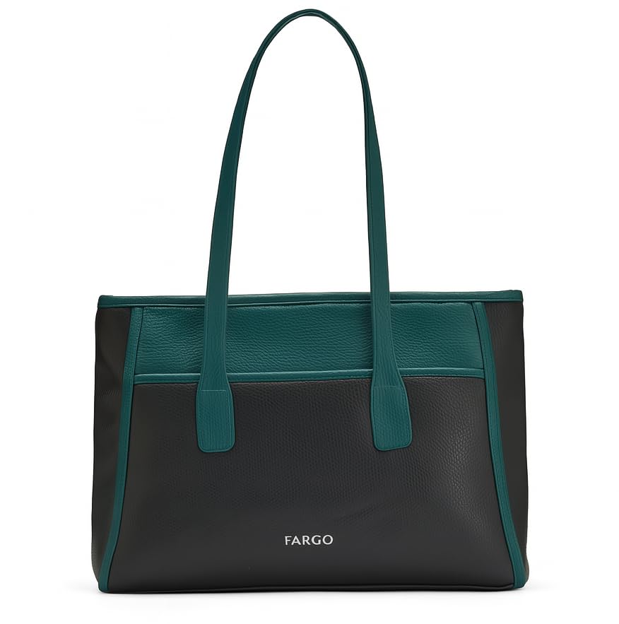 Image of Fargo Urbane Ivory Tote Bag for Women | Large Vegan Leather Handbag with 16-Inch Laptop Compartment, RFID Pockets, Zip Closure | Stylish Office, Travel Tote | Made in India