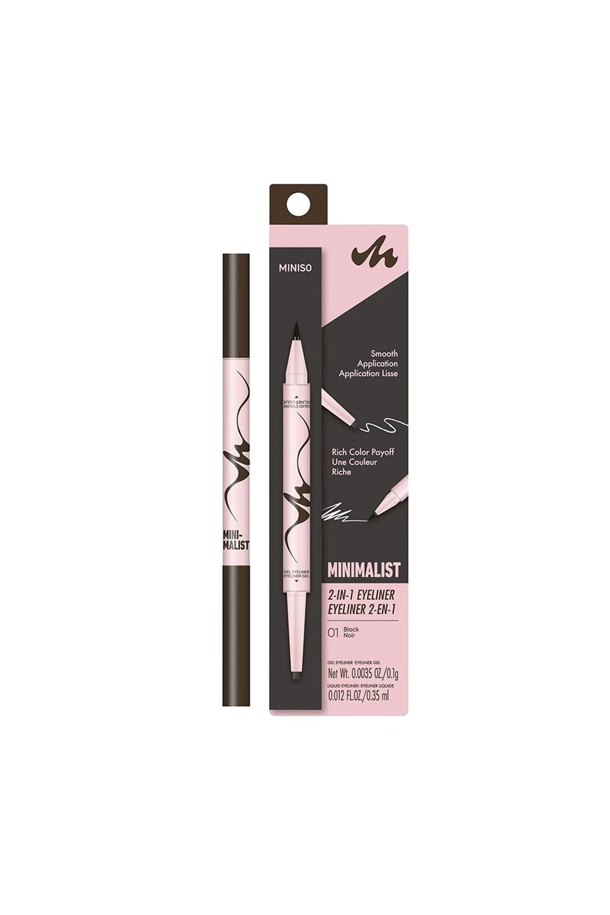 Miniso Minimalist Serisi Çift Taraflı Eyeliner (01 Siyah), 2017454212109