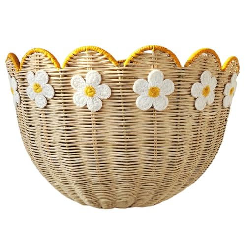 Cestas de pared tejidas bohemias para ordenar baños pequeños 2