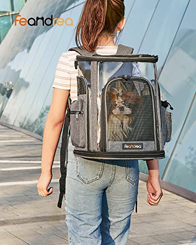 FEANDREA Dog Backpack, Pet Carrier Backpack for Small Dogs, Puppy, Cats, for Traveling, Hiking, Outdoors, Gray… - Image 2