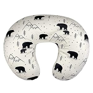 OWLOWLA Minky Nursing Pillow Cover, Breastfeeding Pillow Slipcover Fits Nursing Pillow for Baby Boy Girl(Bear)