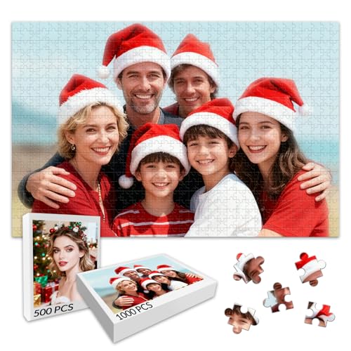 JONZIN Puzzle Personnalisé Photo-Puzzle Photo 300/500/520/1000 Pièces HD,Cadeau Personnalisé Photo pour Saint-Valentin,Noël,Anniversaire,Mariage-pour...