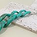 Coiris Statement Chunky Acrylic Chain Link Choker Necklace Fashion Women Collar Necklaces Acrylic Resin Chain Necklace(N0097-Texture Teal)