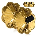 YARNOW 2 Pairs Copper Finger Cymbals for Belly Dance Mini Hand Percussion Cymbals with Plum Blossom Design for Dance Performances and Party Use