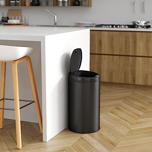 Caneca de basura negra iTouchless 8 gal con sensor miniatura 5