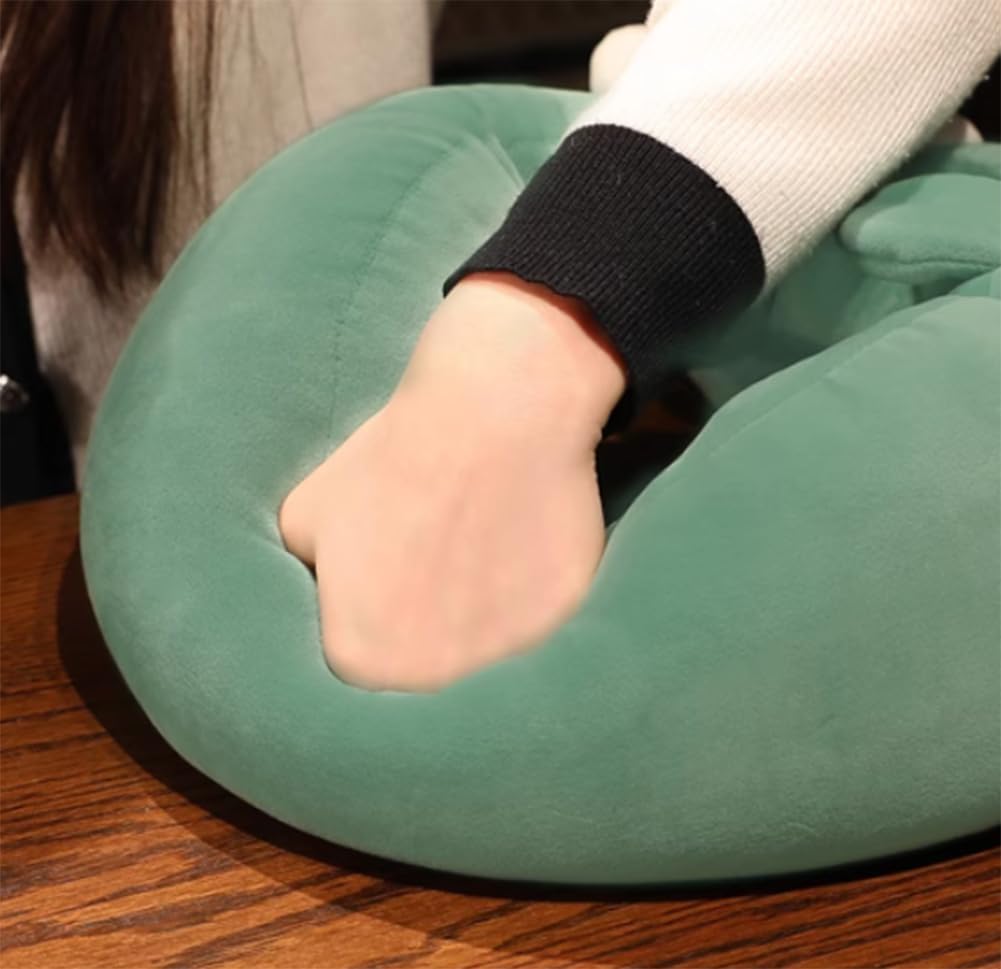 Cute Flower U Shaped Pillow Cotton Plush Travel U Neck Pillow Office Nap Head Cushion for Car, Airplane (Pink Flower B, 30×28CM/11.8"×11.02")