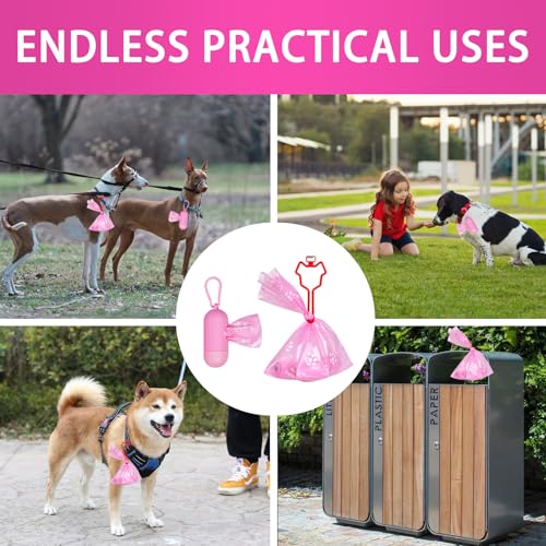 Image of HZDHCLH Poop Bags for Dogs Leak Proof Extra Thick Dog Poop Bags, Pink Cat's Paw 8 Rolls 9 inch x 13 inch Lavender Scented Pet Waste Bag, 120 Count