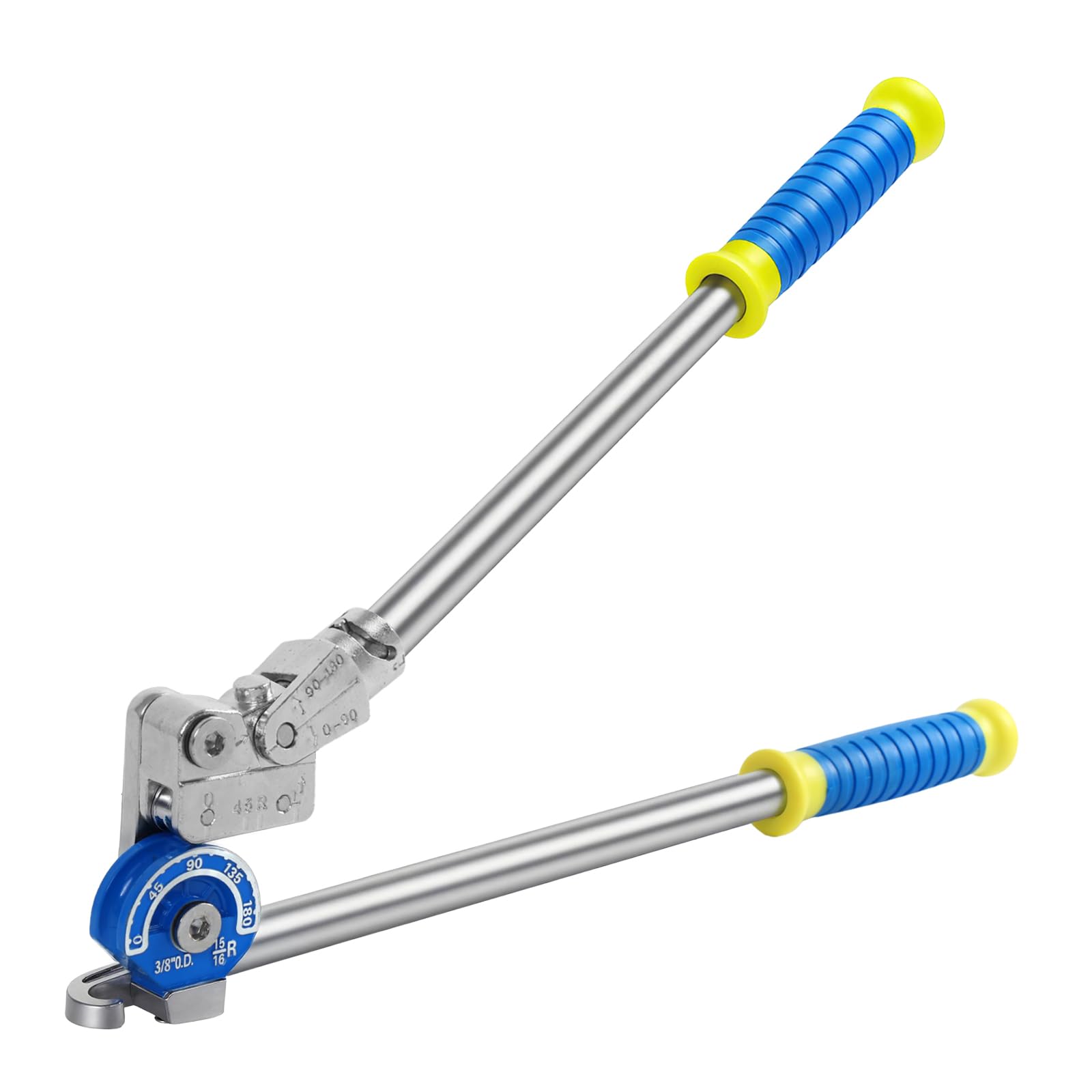 Doblador de tubos de 3/8 pulgadas, rodillo doblador de tubos, herramienta de cobre HVAC de 180° para tubería de cobre, tubo de aluminio, tubo de hierro, tubo de acero inoxidable