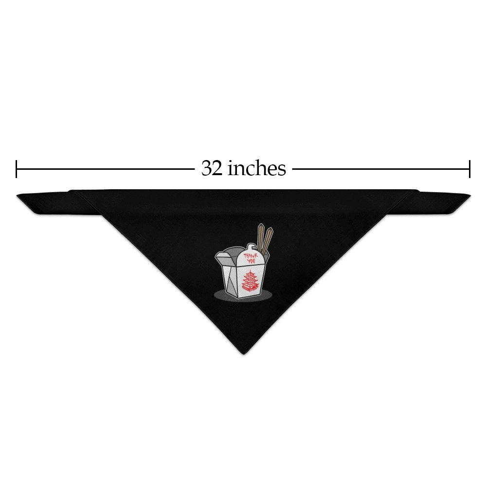 GRAPHICS & MORE Chinese Food Takeout Box with Chopsticks Dog Pet Bandana - Black