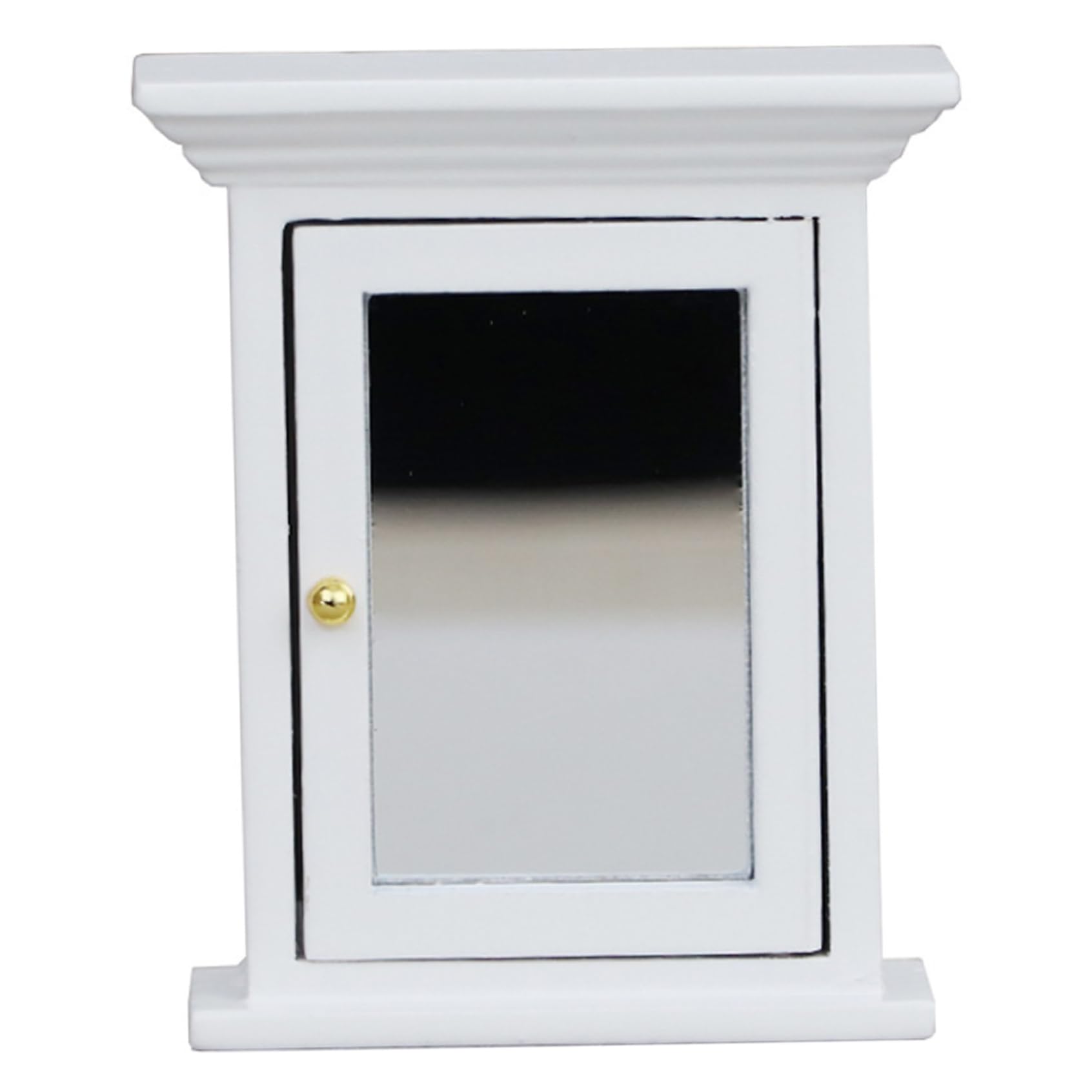 DAGLLGEW 1 12 Scale Dollhouse Furniture, Lifelike Dollhouse Mirror Cabinet, Wooden Bathroom Miniature Furniture, 1 12 Scale Accessories