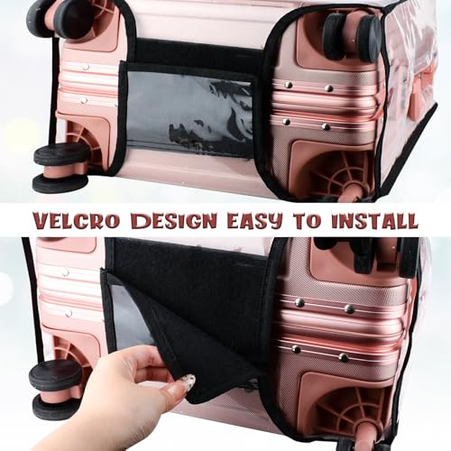 3 Piece Clear PVC Luggage Cover Protector, Waterproof Plastic Suitcase Cover, 20“ 24” 28” Carry On Luggage Protector Suitcase Cover (20-24-28)4