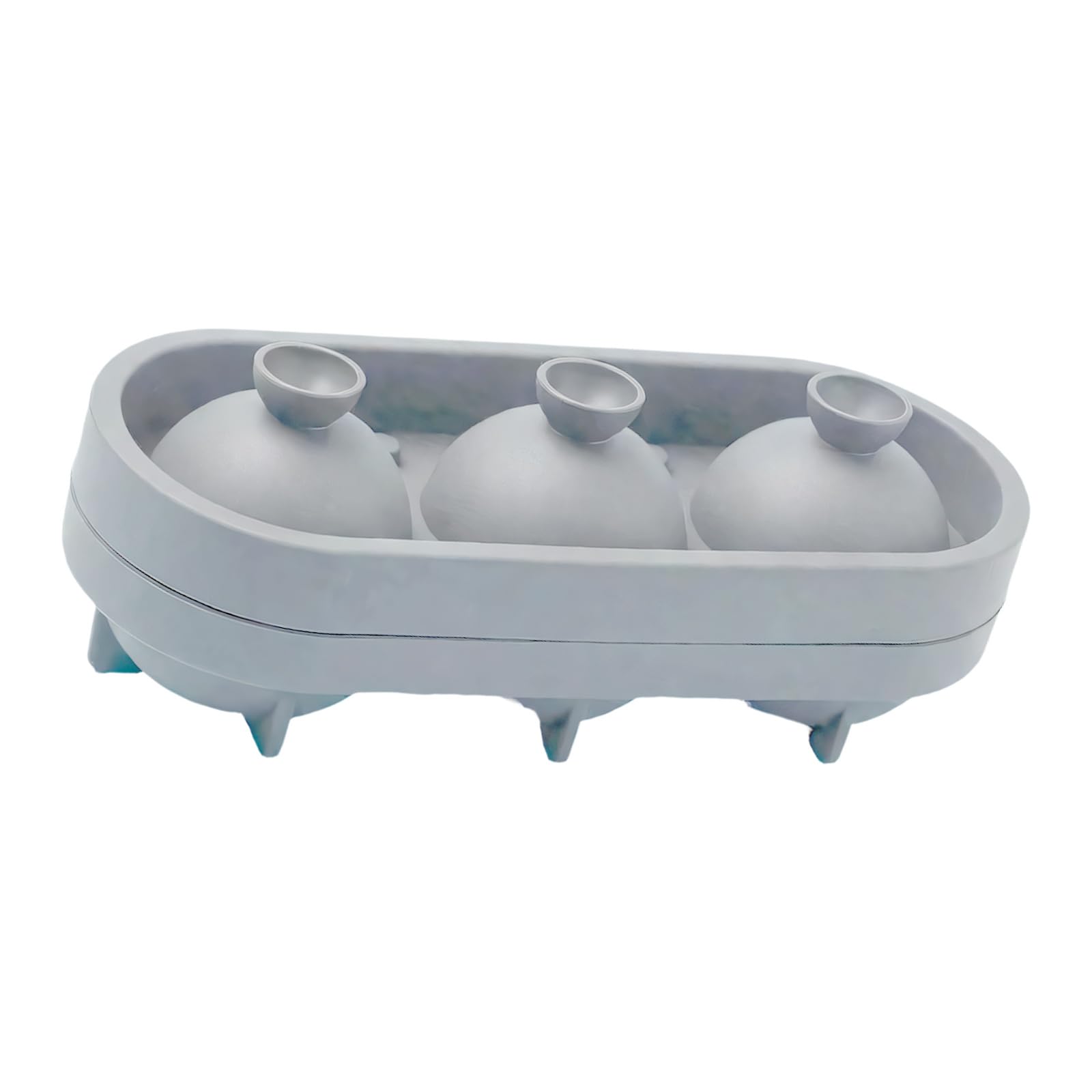 PANGBOER 3 Cavities Tennis Ball Silicone Ice Tray Multipurpose Maker Mold Food Safe Silicone for Cocktails Freezing Drinks Elastomer Sphere Maker